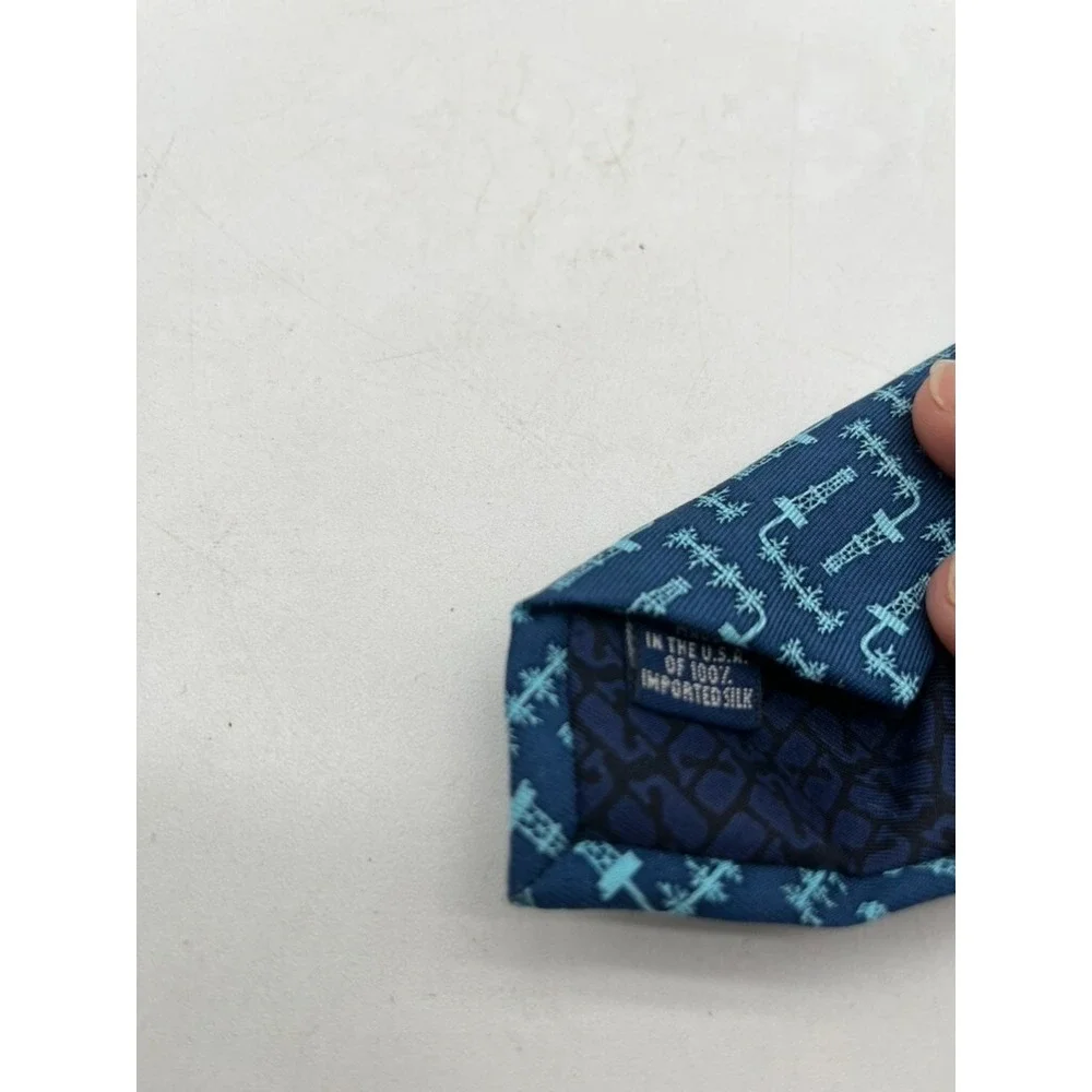 VINEYARD VINES [ CUSTOM COLLECTION ] Men's Tie Petrol‎ Blue 100% Silk 59"X3.5" - Picture 6 of 8